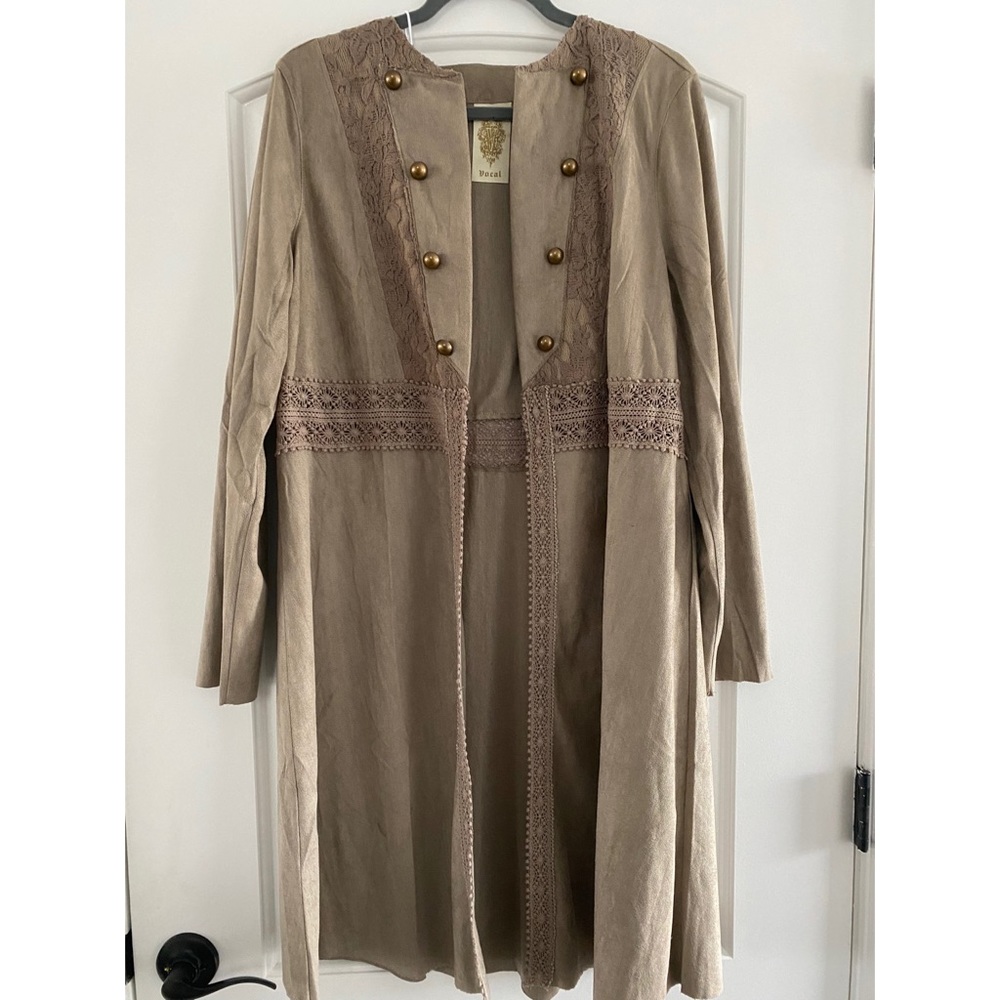 Sand colored duster jacket